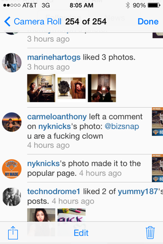 Illustration for article titled Carmelo Anthony Is Reading Your Mean Instagram Comments About Him